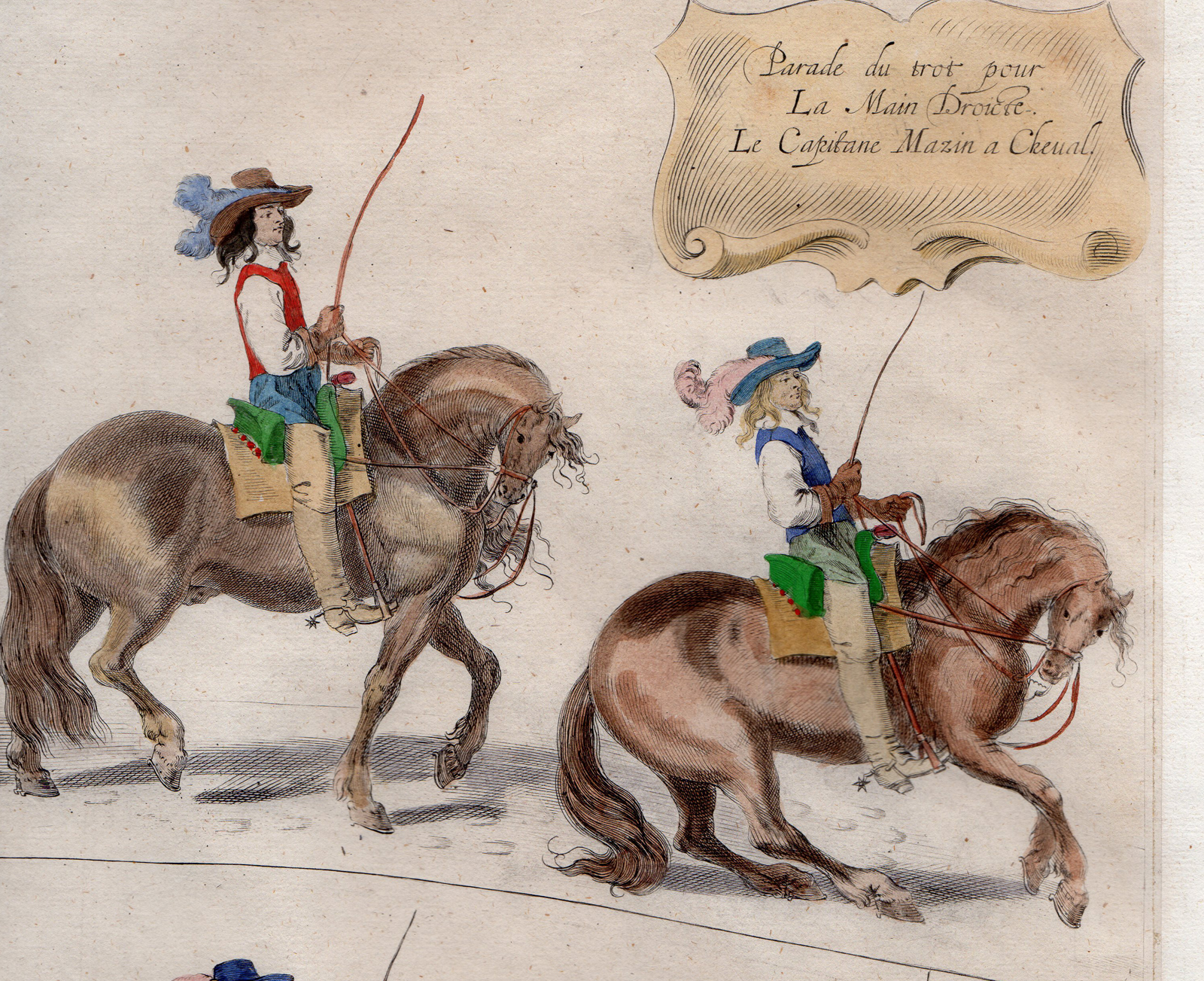 , Antique Print-HORSE TRAINING-COSTUMES-Diepenbeeck-Cavendish-van Kessel-1658, Pictura Antique Prints