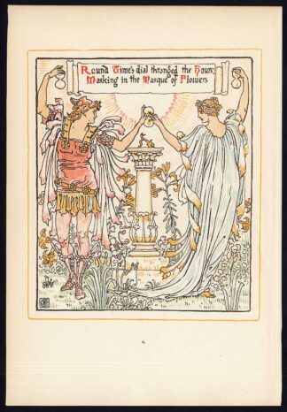 Antique Print-CHILDREN'S STORY-QUEEN SUMMER-ART NOUVEAU-JUGENDSTIL-4-Crane-1891