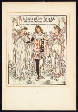 Antique Print-CHILDREN'S STORY-QUEEN SUMMER-ART NOUVEAU-JUGENDSTIL-5-Crane-1891