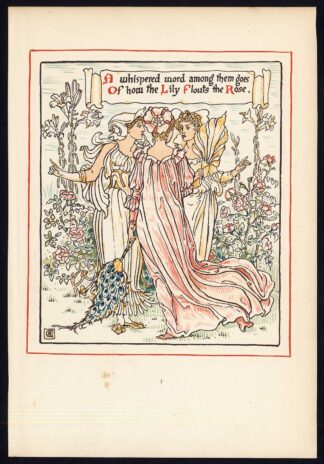 Antique Print-CHILDREN'S STORY-QUEEN SUMMER-ART NOUVEAU-JUGENDSTIL-7-Crane-1891