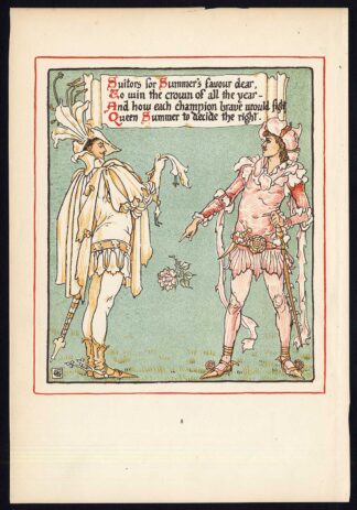 Antique Print-CHILDREN'S STORY-QUEEN SUMMER-ART NOUVEAU-JUGENDSTIL-8-Crane-1891
