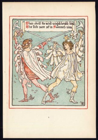 Antique Print-CHILDREN'S STORY-QUEEN SUMMER-ART NOUVEAU-JUGENDSTIL-9-Crane-1891