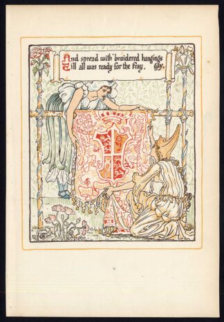Antique Print-CHILDREN'S STORY-QUEEN SUMMER-ART NOUVEAU-JUGENDSTIL-11-Crane-1891