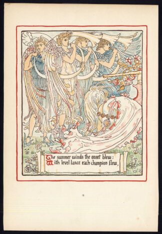 Antique Print-CHILDREN'S STORY-QUEEN SUMMER-ART NOUVEAU-JUGENDSTIL-16-Crane-1891