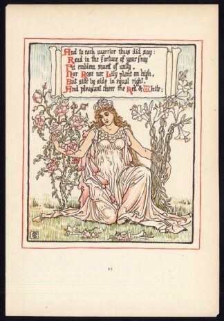 Antique Print-CHILDREN'S STORY-QUEEN SUMMER-ART NOUVEAU-JUGENDSTIL-25-Crane-1891