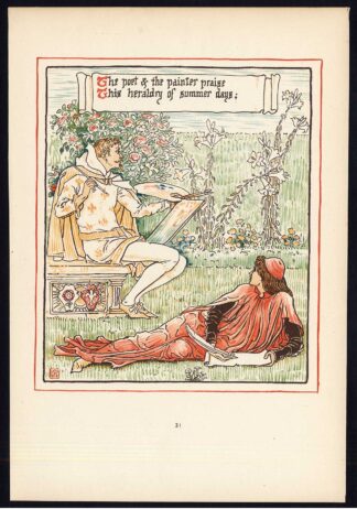 Antique Print-CHILDREN'S STORY-QUEEN SUMMER-ART NOUVEAU-JUGENDSTIL-31-Crane-1891