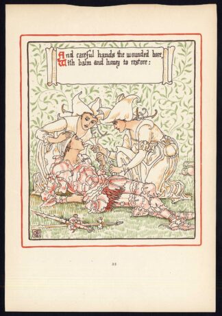 Antique Print-CHILDREN'S STORY-QUEEN SUMMER-ART NOUVEAU-JUGENDSTIL-35-Crane-1891
