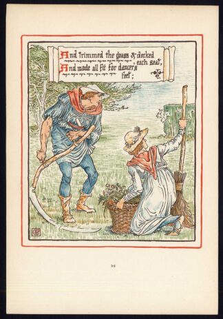 Antique Print-CHILDREN'S STORY-QUEEN SUMMER-ART NOUVEAU-JUGENDSTIL-36-Crane-1891