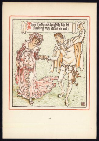 Antique Print-CHILDREN'S STORY-QUEEN SUMMER-ART NOUVEAU-JUGENDSTIL-38-Crane-1891
