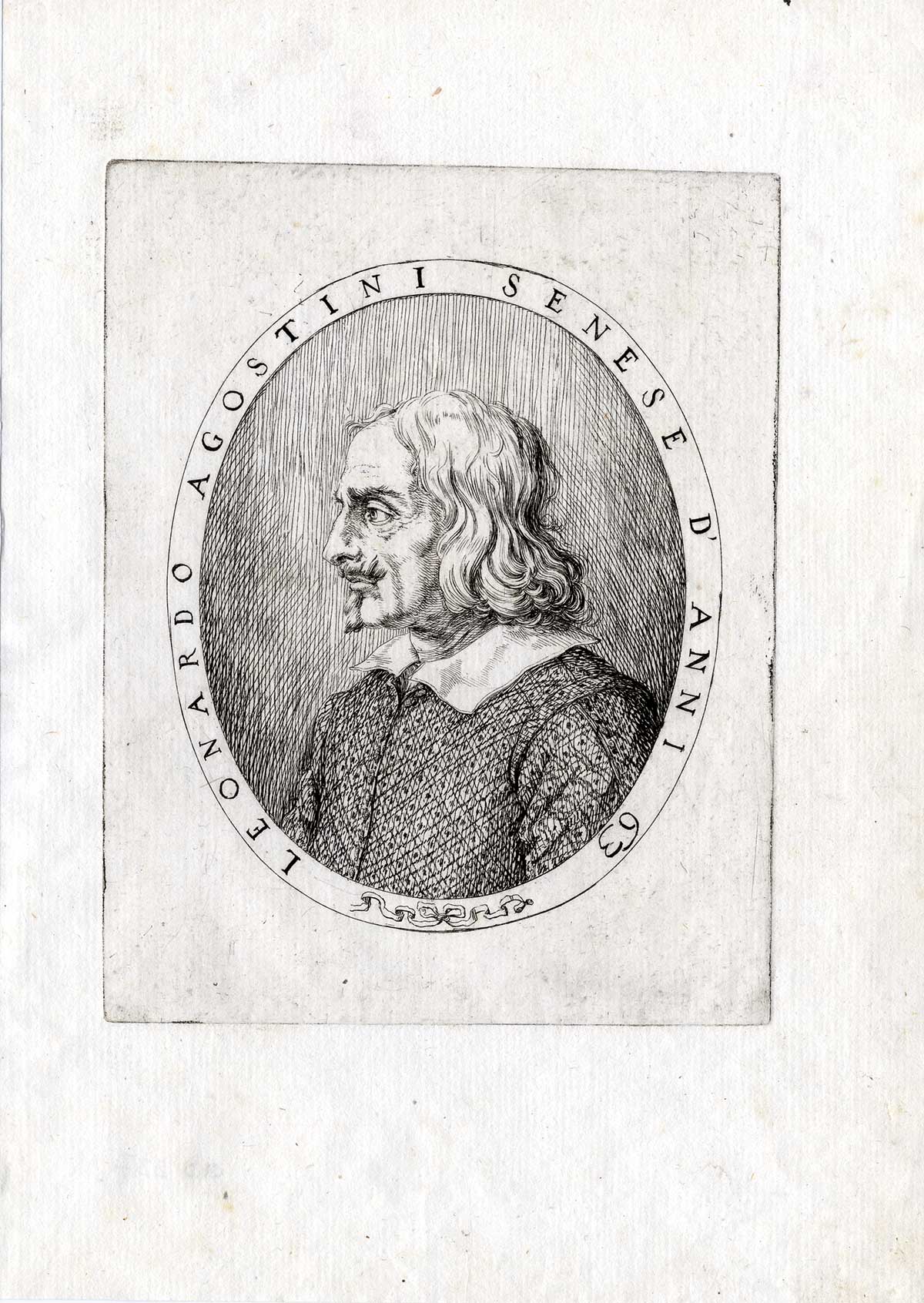 , Rare Antique Print-PORTRAIT LEONARDO AGOSTINI-Agostini-Battista-1657, Pictura Antique Prints