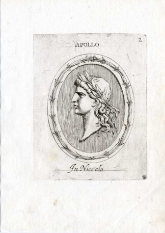 Rare Antique Print-APOLLO-PORTRAIT-Pl. 2-Agostini-Battista-1657