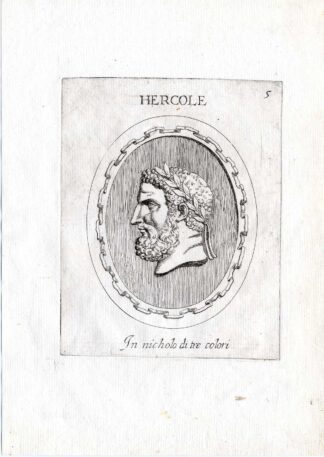 Rare Antique Print-HERCULES-PORTRAIT-Pl. 5-Agostini-Battista-1657
