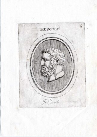 Rare Antique Print-HERCULES-PORTRAIT-Pl. 6-Agostini-Battista-1657