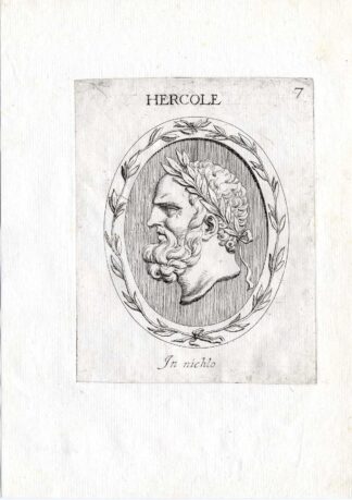 Rare Antique Print-HERCULES-PORTRAIT-Pl. 7-Agostini-Battista-1657
