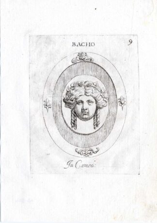 Rare Antique Print-BACCHUS-PORTRAIT-Pl. 9-Agostini-Battista-1657