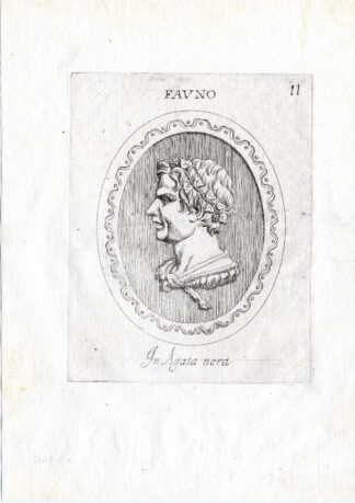 Rare Antique Print-FAUN-VINE-GARLAND-Pl. 11-Agostini-Battista-1657