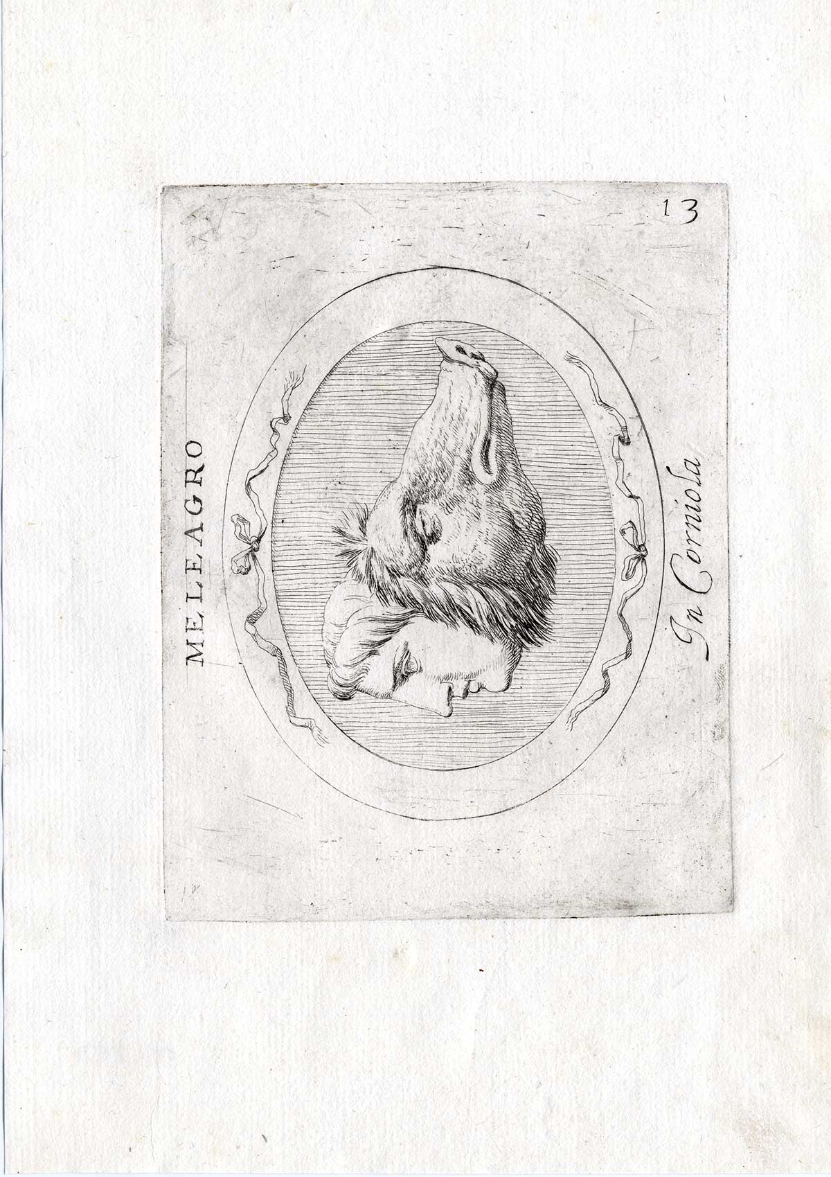 , Rare Antique Print-MELEAGER-CALYDONIAN BOAR-Pl. 13-Agostini-Battista-1657, Pictura Antique Prints