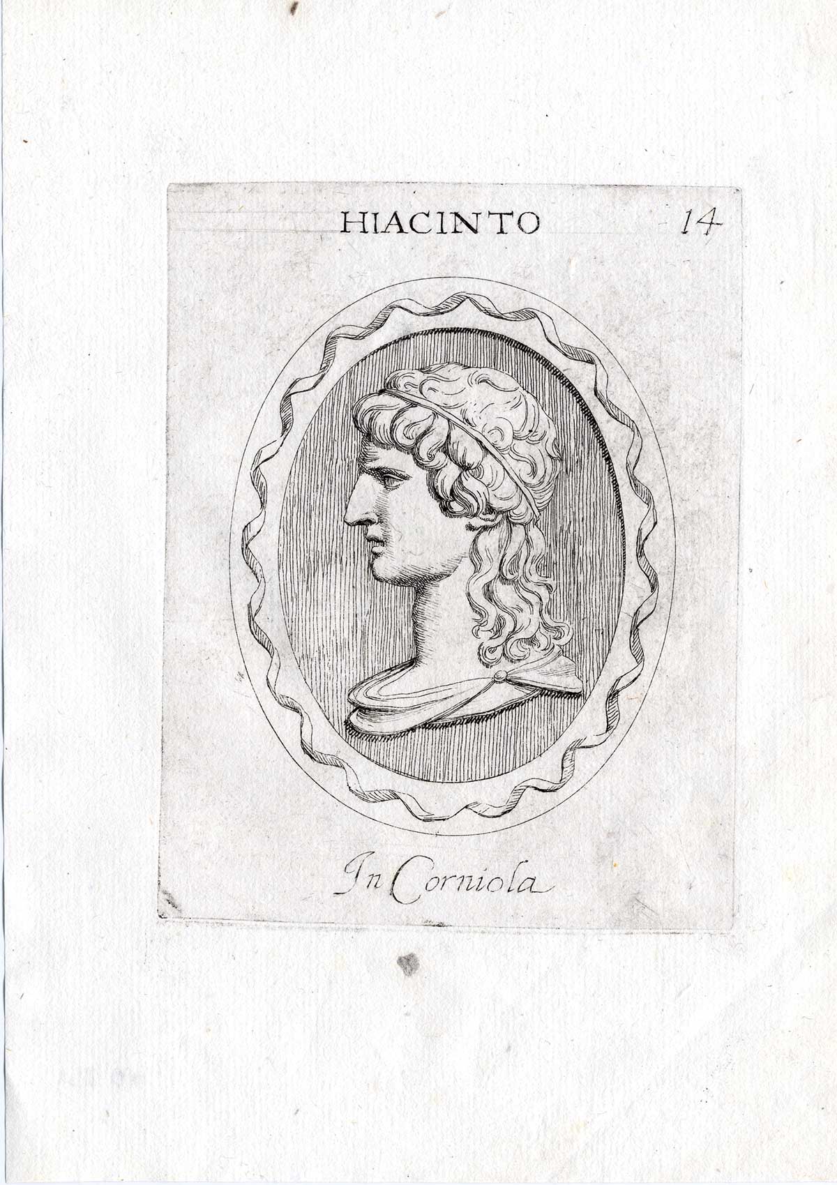 , Rare Antique Print-HYACINTH-DIVINE HERO-GREEK-Pl. 14-Agostini-Battista-1657, Pictura Antique Prints