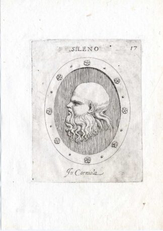 Rare Antique Print-SILENUS-PORTRAIT-TUTOR-Pl. 17-Agostini-Battista-1657