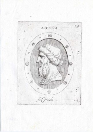Rare Antique Print-ARCHITA OF TARANTO-PHILOSOPHER-Pl. 20-Agostini-Battista-1657