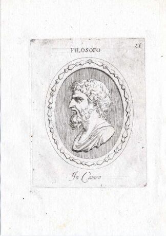 Rare Antique Print-UNKNOWN PHILOSOPHER-Pl. 21-Agostini-Battista-1657