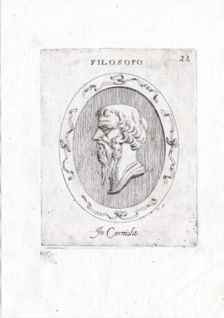 Rare Antique Print-UNKNOWN PHILOSOPHER-Pl. 22-Agostini-Battista-1657