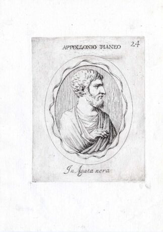 Rare Antique Print-APPOLLONIO TIANEO-PHILOSOPHER-Pl. 24-Agostini-Battista-1657