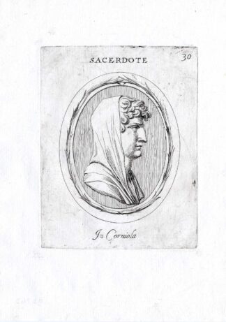 Rare Antique Print-PRIEST-PORTRAIT-Pl. 30-Agostini-Battista-1657