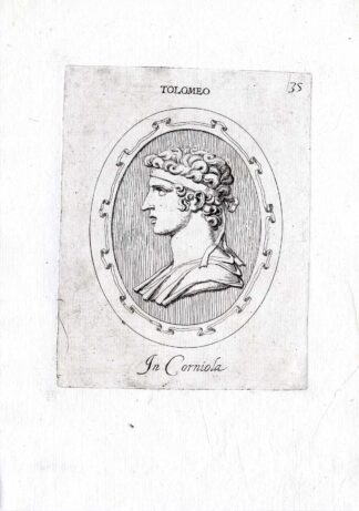 Rare Antique Print-PTOLEMY-KING EGYPT-PORTRAIT-Pl. 35-Agostini-Battista-1657