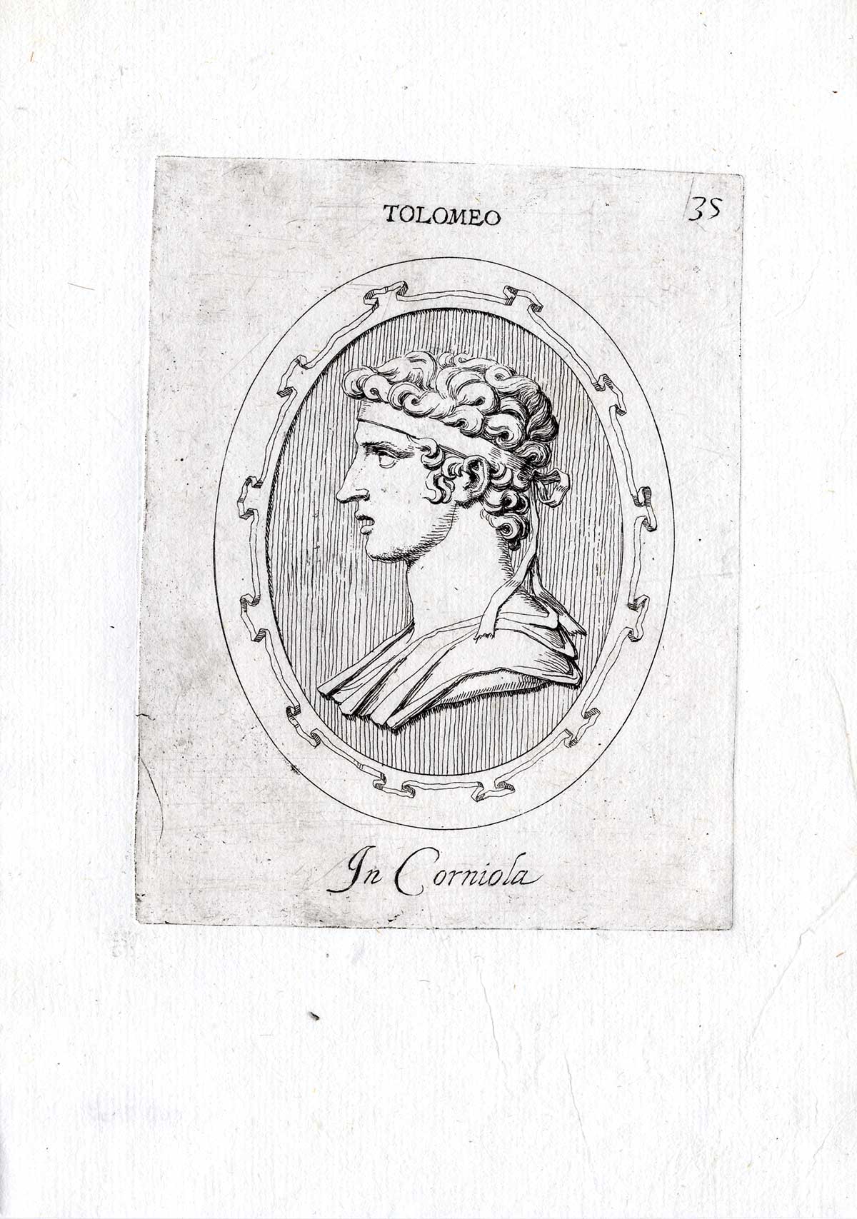 , Rare Antique Print-PTOLEMY-KING EGYPT-PORTRAIT-Pl. 35-Agostini-Battista-1657, Pictura Antique Prints