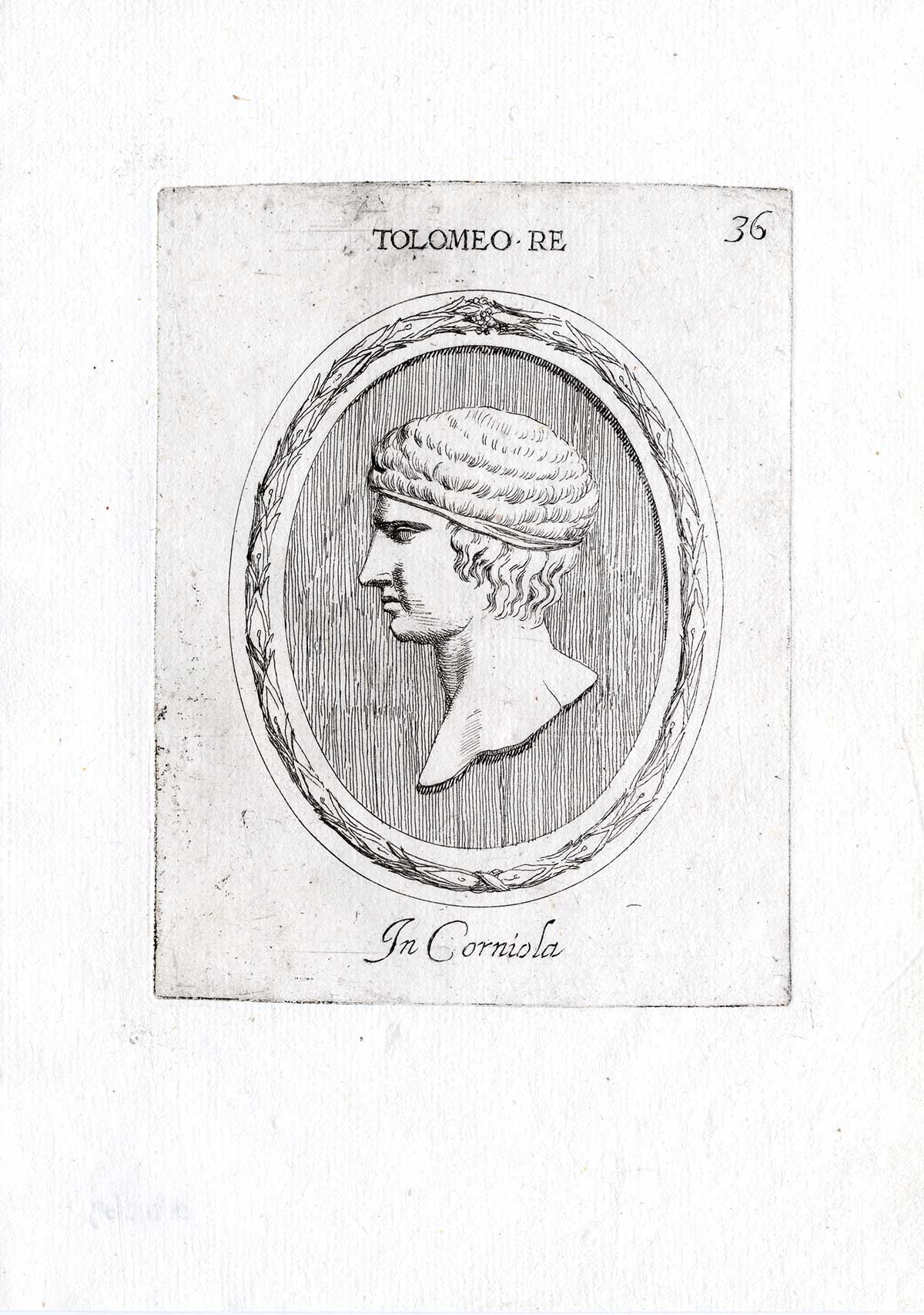 , Rare Antique Print-PTOLEMY-KING EGYPT-PORTRAIT-Pl. 36-Agostini-Battista-1657, Pictura Antique Prints