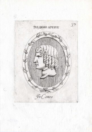 Rare Antique Print-PTOLEMY APION-CYRENEAN KING-Pl. 37-Agostini-Battista-1657