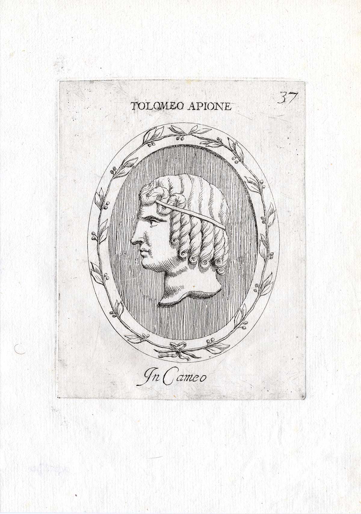 , Rare Antique Print-PTOLEMY APION-CYRENEAN KING-Pl. 37-Agostini-Battista-1657, Pictura Antique Prints