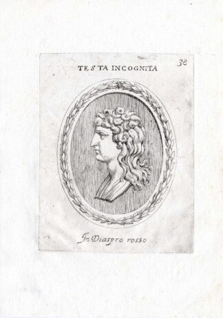 Rare Antique Print-UNKNOWN PORTRAIT-Pl. 38-Agostini-Battista-1657