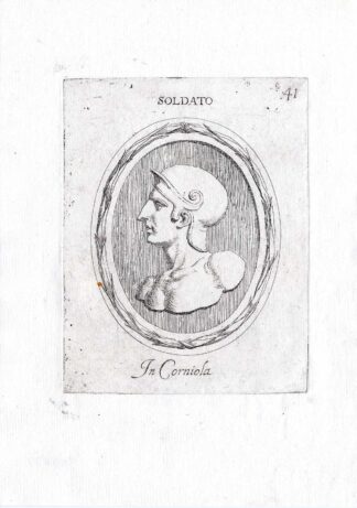 Rare Antique Print-SOLDIER-Pl. 41-Agostini-Battista-1657