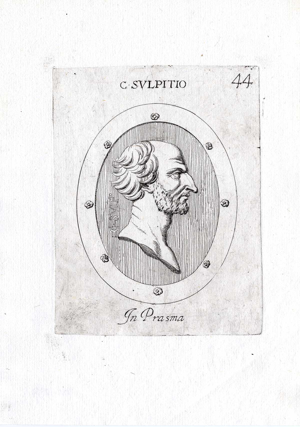 , Rare Antique Print-GAIUS SULPICIUS GALLUS-Pl. 44-Agostini-Battista-1657, Pictura Antique Prints