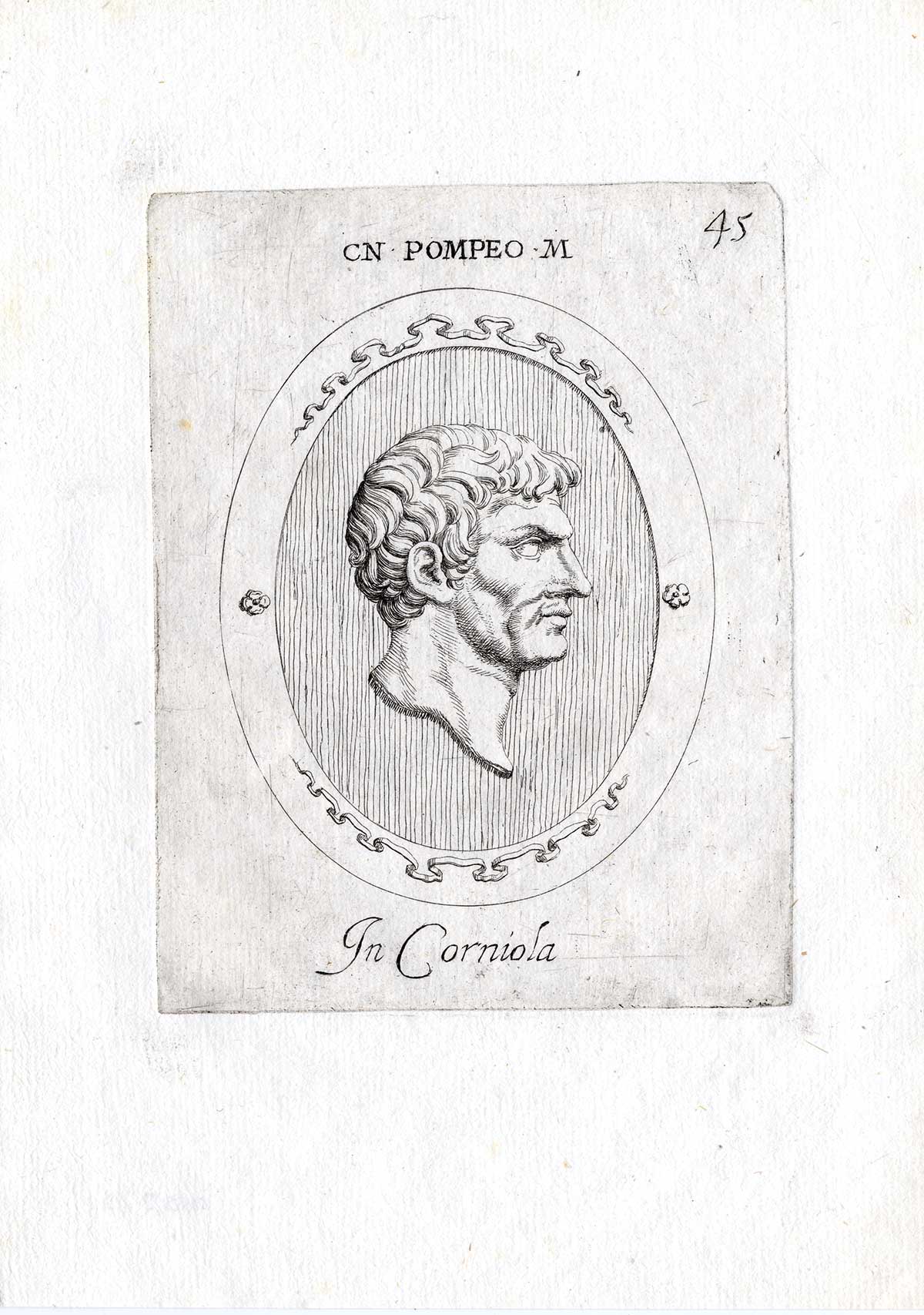 , Rare Antique Print-GNAEUS POMPEIUS MAGNUS-Pl. 45-Agostini-Battista-1657, Pictura Antique Prints
