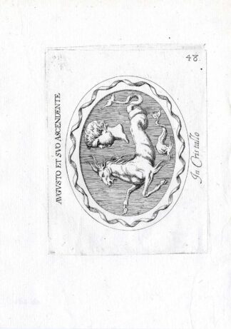 Rare Antique Print-AUGUSTUS-EMPEROR-ASCENDANT-Pl. 48-Agostini-Battista-1657
