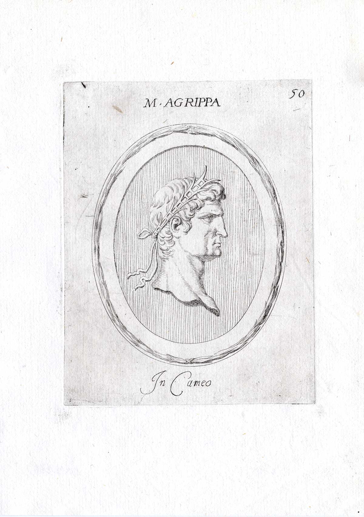 , Rare Antique Print-MARCUS VISPASIANUS AGRIPPA-Pl. 50-Agostini-Battista-1657, Pictura Antique Prints
