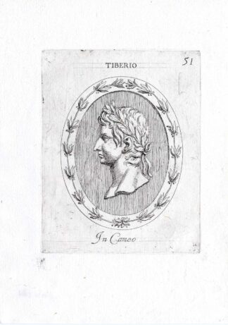 Rare Antique Print-TIBERIUS-EMPEROR-ROME-Pl. 51-Agostini-Battista-1657