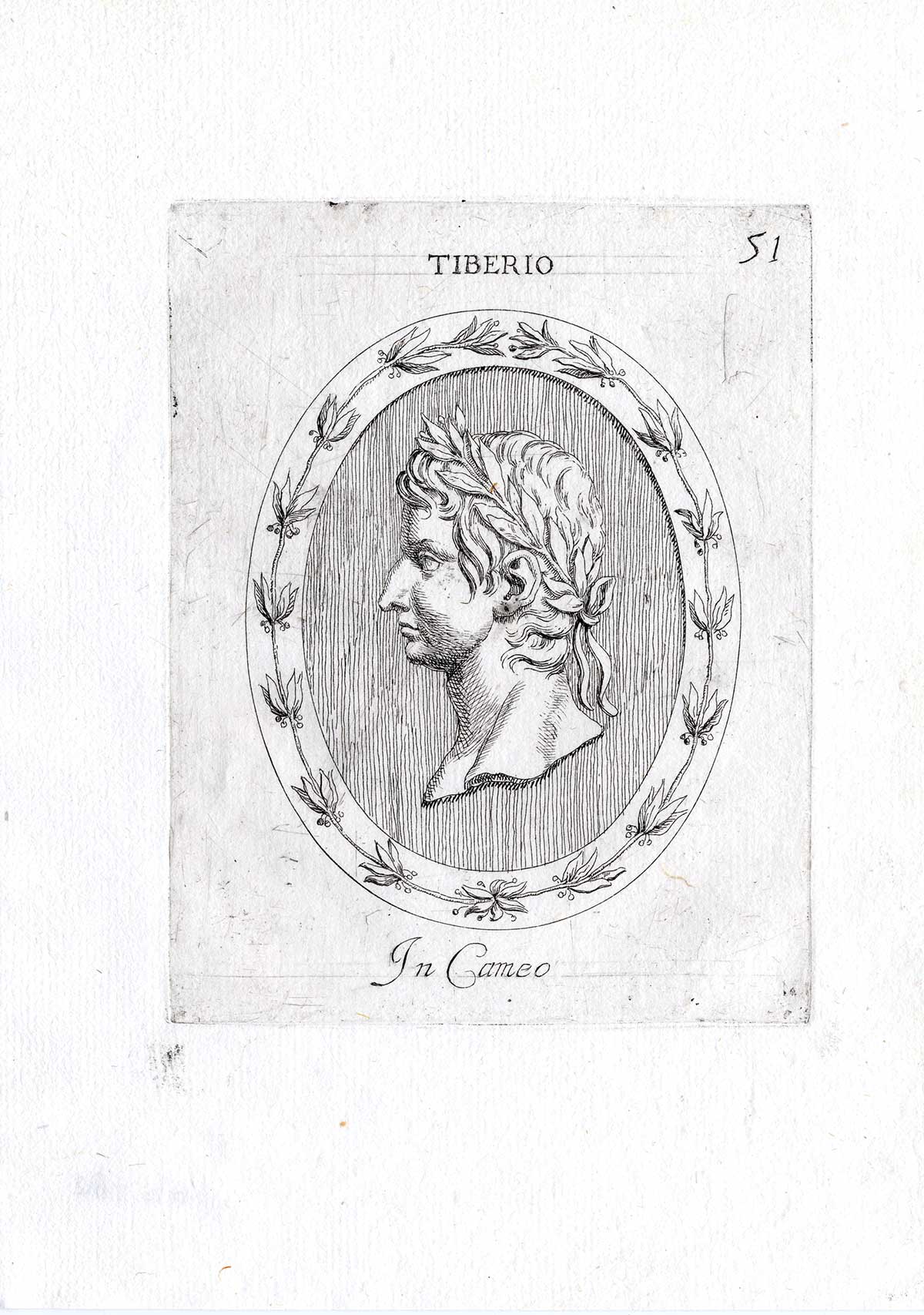 , Rare Antique Print-TIBERIUS-EMPEROR-ROME-Pl. 51-Agostini-Battista-1657, Pictura Antique Prints