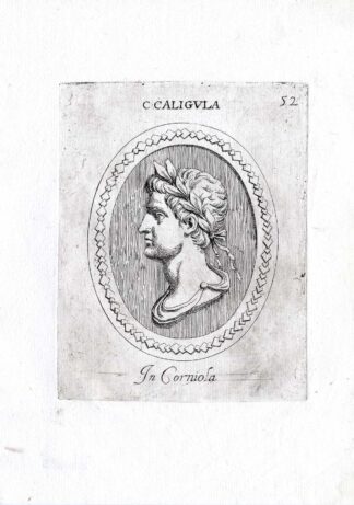 Rare Antique Print-NERO-EMPEROR-ROME-Pl. 52-Agostini-Battista-1657