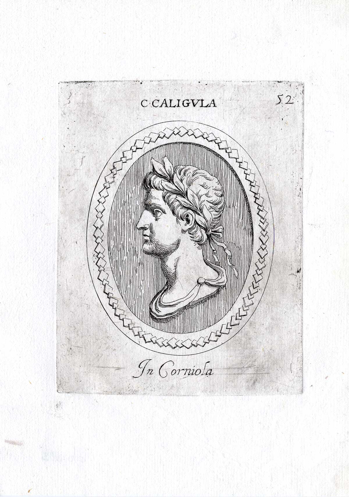 , Rare Antique Print-NERO-EMPEROR-ROME-Pl. 52-Agostini-Battista-1657, Pictura Antique Prints
