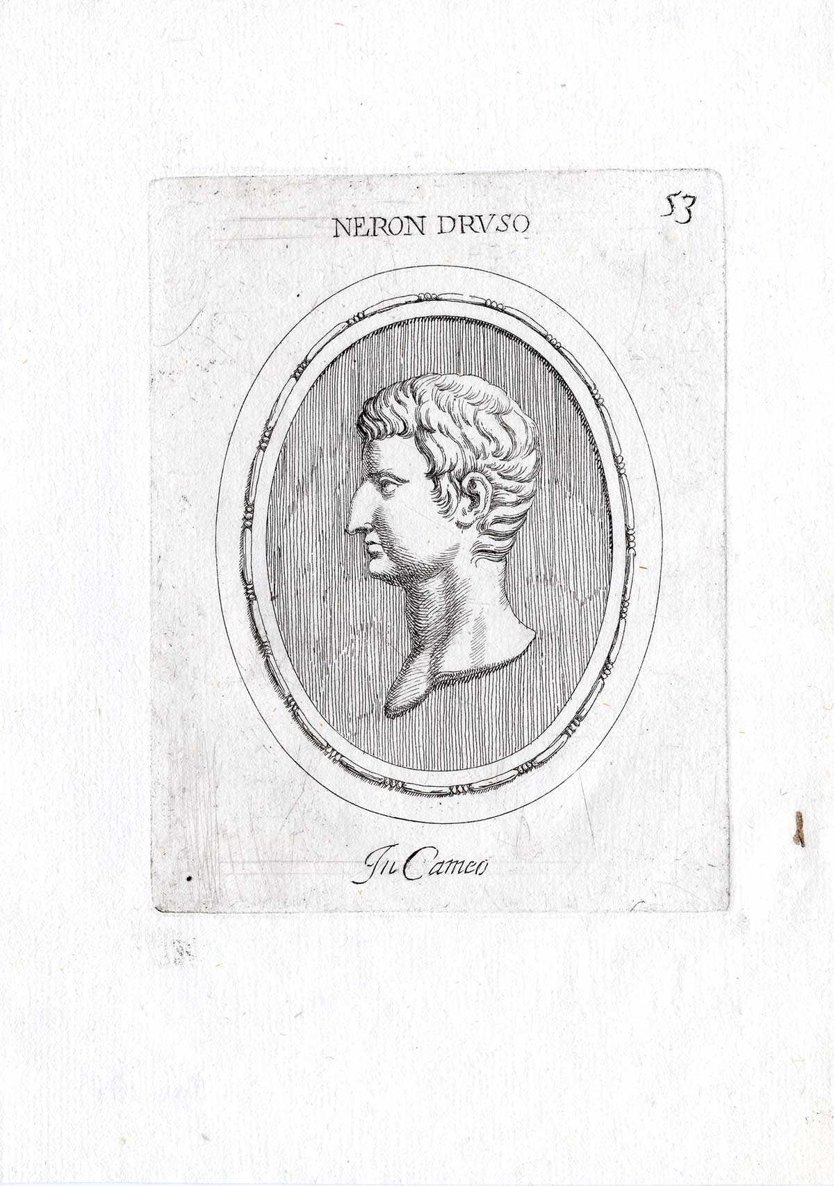 , Rare Antique Print-NERO DRUSUS-EMPEROR-ROME-Pl. 53-Agostini-Battista-1657, Pictura Antique Prints
