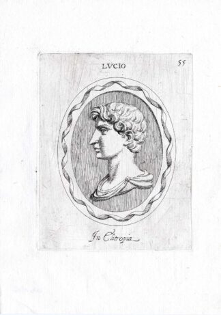 Rare Antique Print-LUCIUS CAESAR-EMPEROR-ROME-Pl. 55-Agostini-Battista-1657