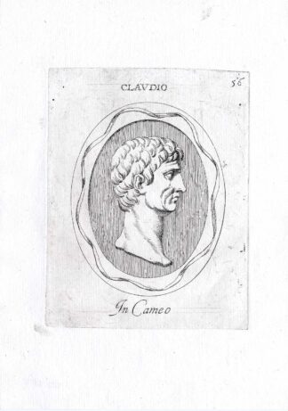 Rare Antique Print-CLAUDIUS-EMPEROR-ROME-Pl. 56-Agostini-Battista-1657