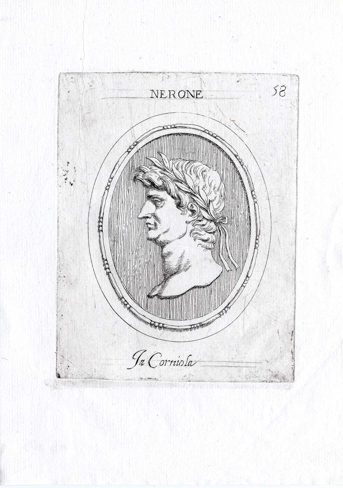 , Rare Antique Print-NERO-EMPEROR-ROME-Pl. 58-Agostini-Battista-1657, Pictura Antique Prints