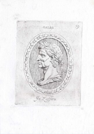 Rare Antique Print-GALBA-EMPEROR-ROME-Pl. 59-Agostini-Battista-1657