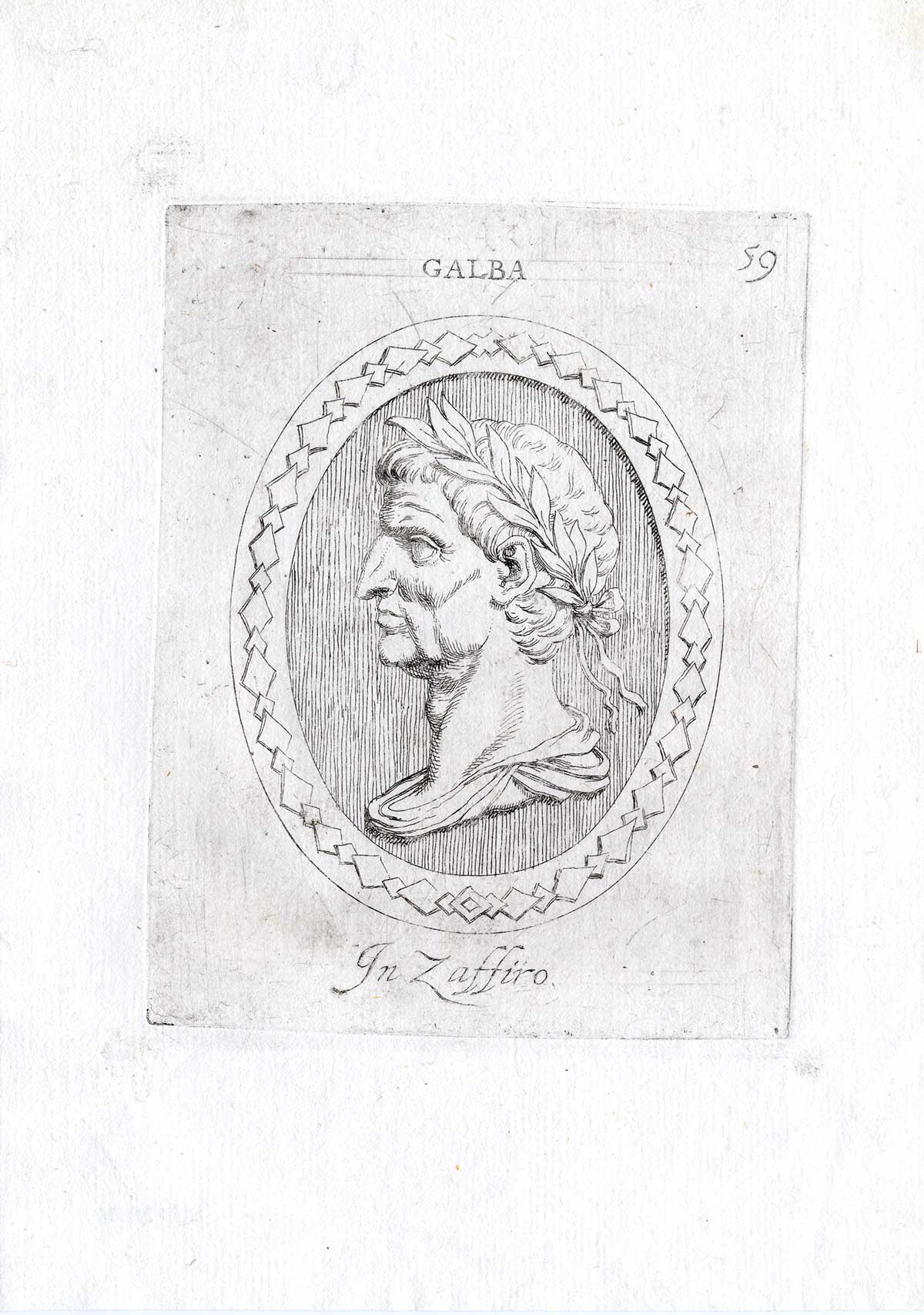 , Rare Antique Print-GALBA-EMPEROR-ROME-Pl. 59-Agostini-Battista-1657, Pictura Antique Prints