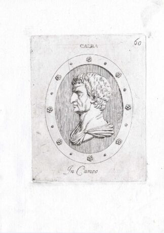 Rare Antique Print-GALBA-EMPEROR-ROME-Pl. 60-Agostini-Battista-1657